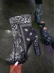 Fake Suede PU 5inch Ladies High Heeled Boots Open Toe Fish Mouth
