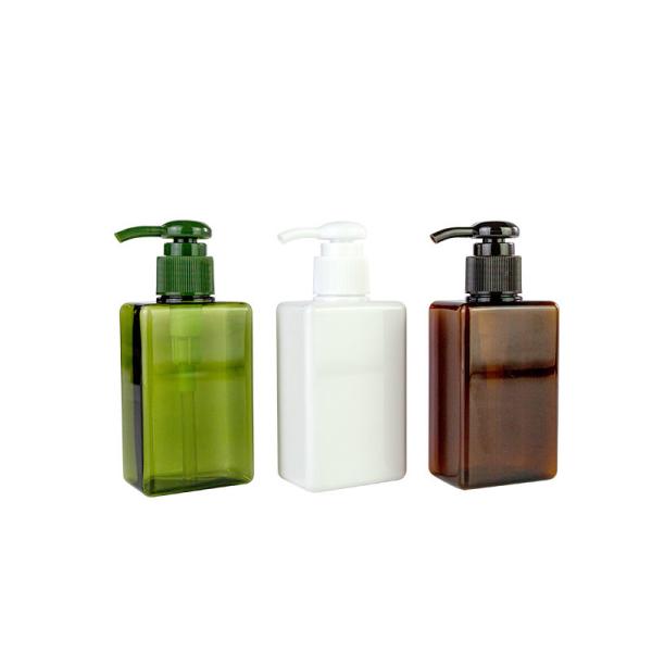 Buy cheap 125ml Green/White/Amber rectangle smooth with Green/White/Amber pump for shampoo lotion bottle from wholesalers