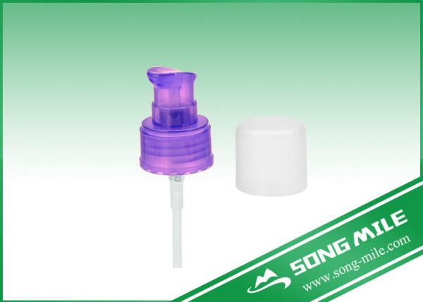 Quality 24/410 Plastic Purple Cream Pump Dispensers with Cap For Face Care for sale