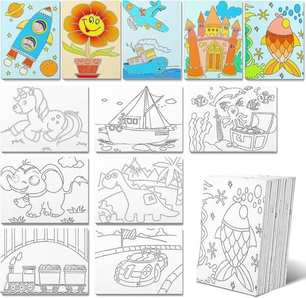 Buy cheap DIY Coloring Pre Printed Canvas Pre Stenciled Painting Kits For School Classroom Activities from wholesalers