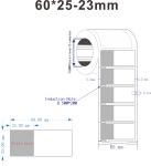 60x25-23mm,2mil White Matte Translucent Water Resistant Vinyl Cable Label
