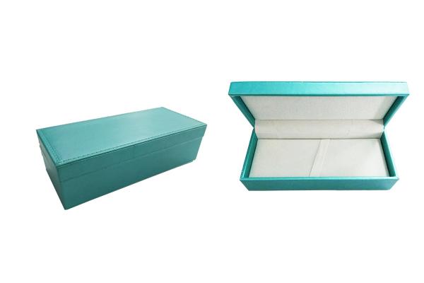Buy cheap Customized High Grade PU Gift Box Case Green PVC Wooden Pen Box from wholesalers