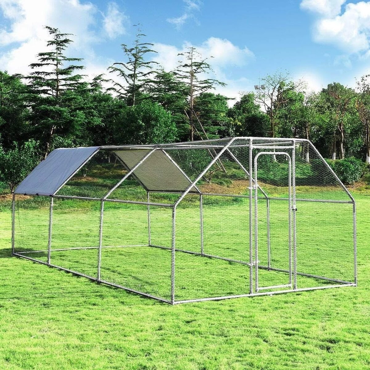 CE PVC Coating 3x4m Metal Walk In Chicken Coop