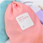 Folded Polyester Fabric Drawstring Bag Mini Gift Pouch Shoes Pocket Storage
