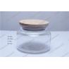Buy cheap hot sale design clear glass candle jar with wooden lid for sale from wholesalers
