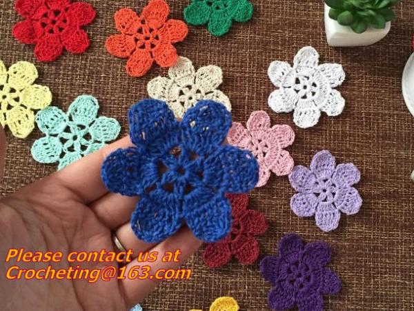Handmade Crochet Flowers DIY Clothing accessories Cotton material Colorful
