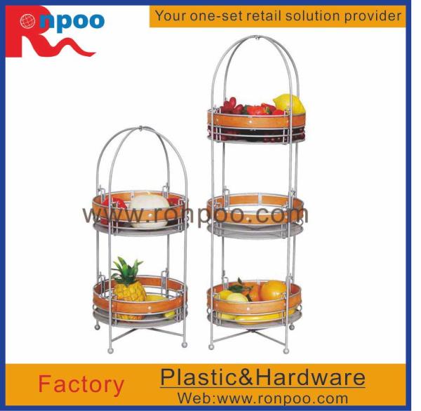 Supermarket display stand,kitchen storage wire rack,fruit and vegetable display
