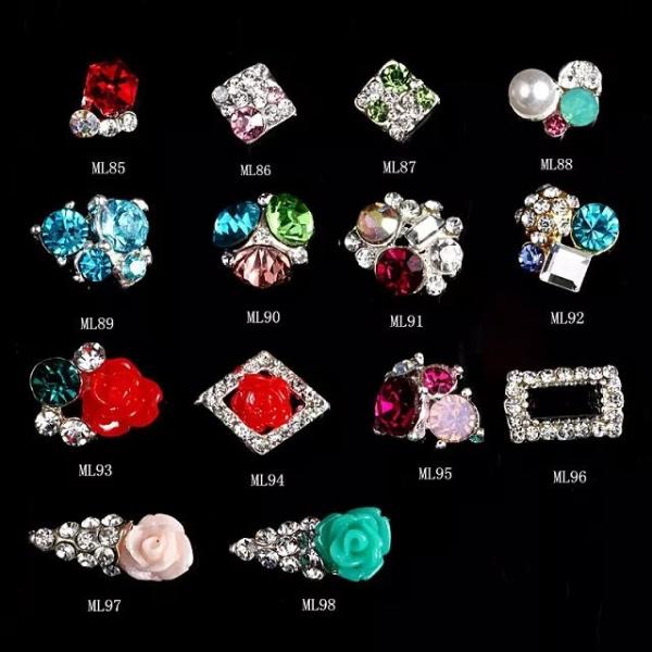 Flower Ice Cream 3D Nail Art Sticker Glitter Rhinestones Decoration jewelry ML85