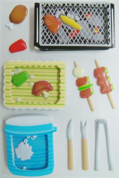 Buy cheap Stationery Personalized Vintage Toy Stickers Barbecue Style 3D For Child Boy from wholesalers