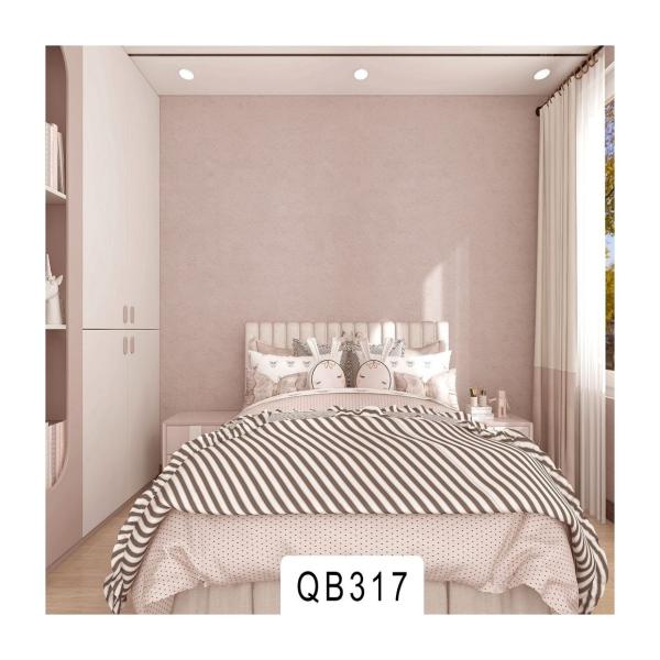Buy cheap Smoke Proof Pink Fabric Wall Paper For Girls Peel Off Stick Textured Fabric Wallpaper from wholesalers