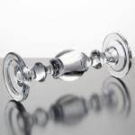 Large Pillar Taper Clear Color Glass Candle Holder Pressed 11.8 Inch Tall