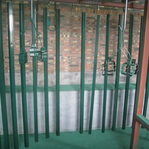 Buy cheap Galvanized Square Cast Iron Fence Post With Plastic Caps Green Color 2000mm Height from wholesalers