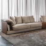 Leatherette 0.8m Modern Living Room Sectional Sofas , Pine Contemporary Leather
