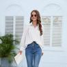 Buy cheap Chiffon White Ruffle Shirt Autumn Spring Hooded Collar Women Trucksuit from wholesalers