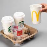 ISO 8oz-32oz Pulp Paper Takeaway Coffee Holder 4 Cup Carrier Tray