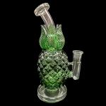 Creative Handmade Green Yellow Glass Water Bongs 6mm Thickness