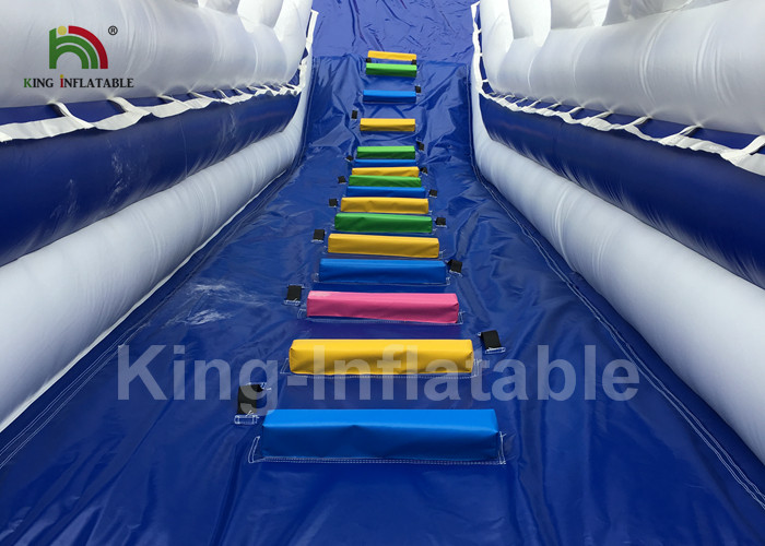 Penguin Blue White Inflatable Blow Up Water Park With 16m Diameter Pool And Slide
