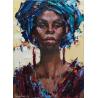 Buy cheap 6 Color Print Method African Women Art Handmade Thick Paint Oil Painting for Home Wall Canvas Decor Landscape Design from wholesalers
