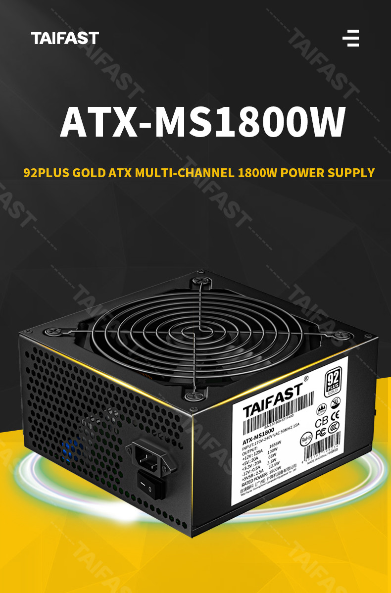 2000W Psu 92PLUS 8GPU ATX Mining Power Supply For Ethereum Miner