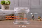 clear cylinder circular promotional storage pvc zipper closure cosmetic bags,