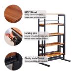 MDF Top Convertible Shelf Table Foldable 30.5" Height Mahogany Wooden