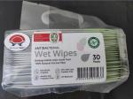 Biodegradable 30 Packs Antibacterial Wet Wipes 100% Natural Viscose Fiber