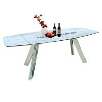 Buy cheap 2.4 Meter Stainless Extension Dining Table HPL Laminate Textured Top product
