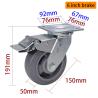 Buy cheap 6 Inch Heavy Duty Casters 150 350kg Plate TPE Caster By Rigid Swivel / Brake Type from wholesalers