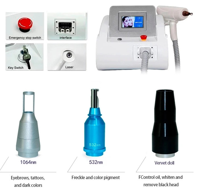 J300 Pigment Removal Best Selling 1064nm 532nm 1320nm Q Switched Nd Yag Laser Tattoo Removal Skin Whitening Machine
