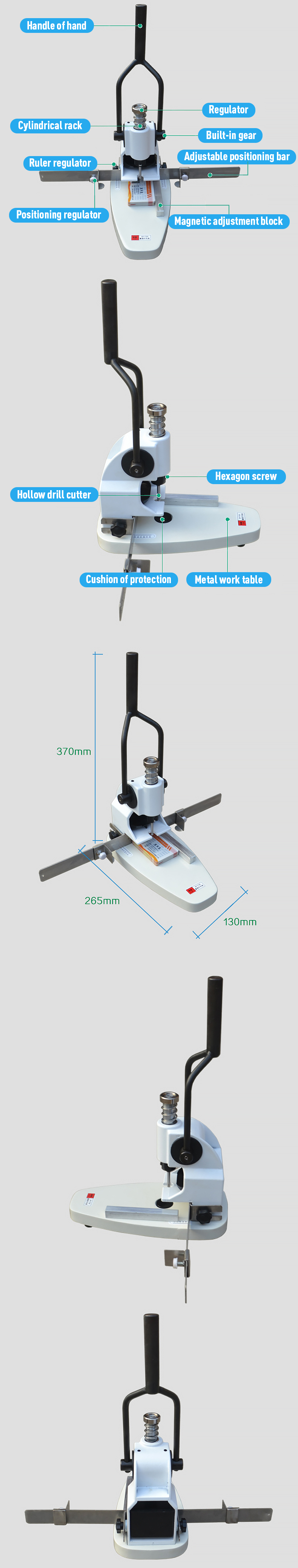 T30 Manual Single Hole Puncher For Heavy Duty Office Holes 1 265*130*370mm