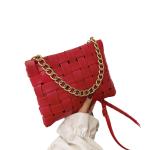 PU WOMEN'S BAG TEXTURE WOVEN HANDBAG 2024 SPRING ON THE NEW KOREAN VERSION OF