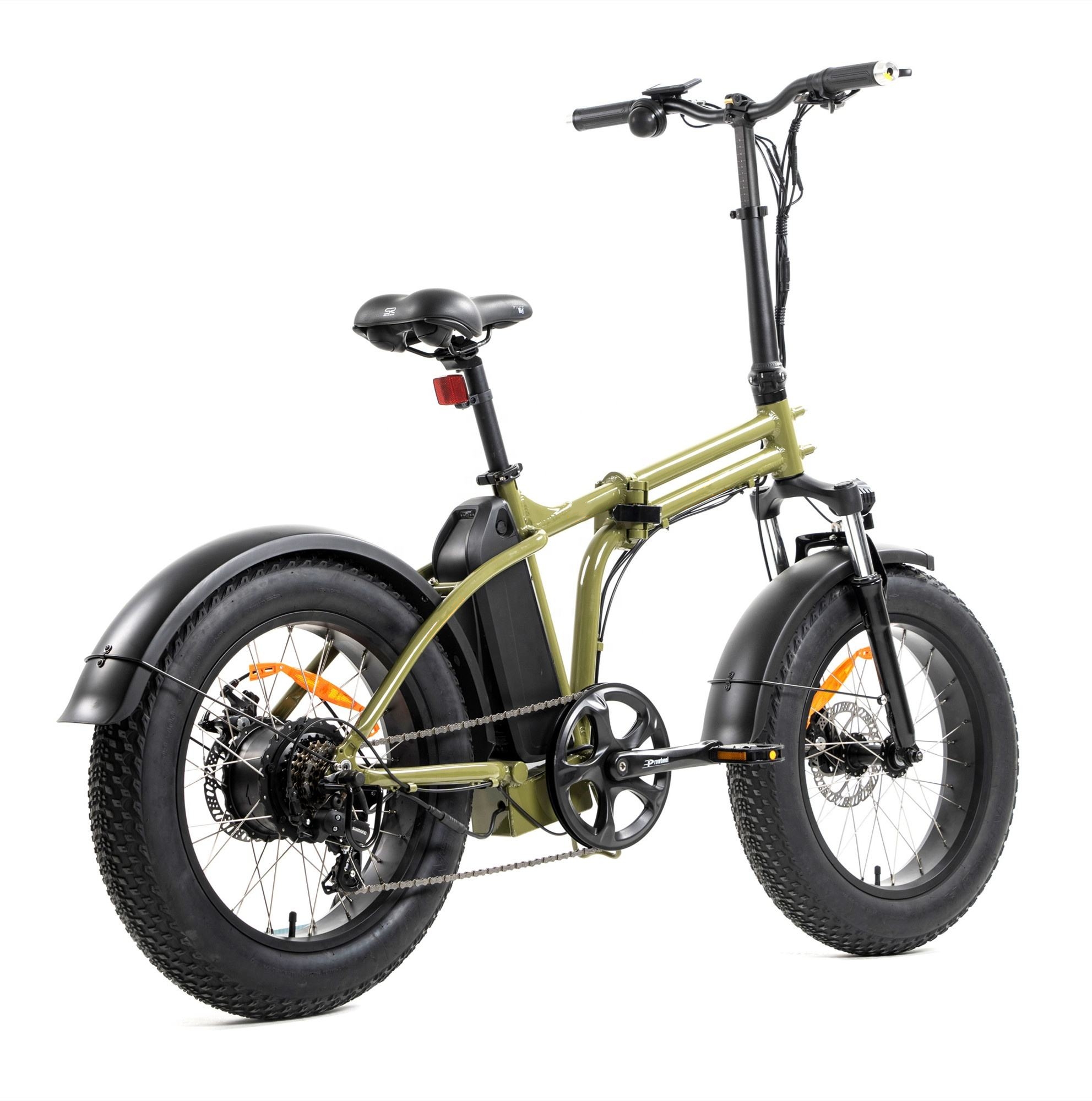 20 Inch Fat Tire Electric City Bike 48V 13Ah Lithium Battery 7 Speed Foldable Ebike 48V 500W