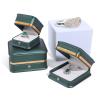 Buy cheap Custom Logo Dark Green Leather Jewelry Box with Hanhong Packaging and Velvet Lining from wholesalers