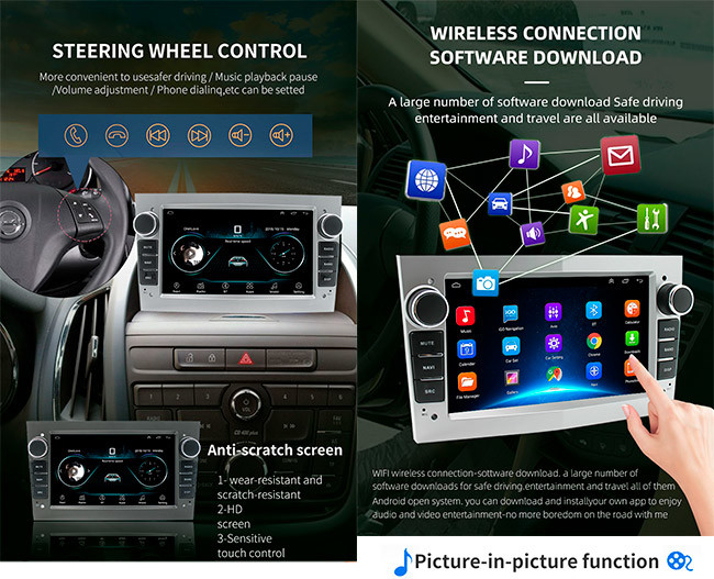 Opel70B Opel70G 2 Din Android Car Stereo Car Multimedia Player Hd 1080p ROHS