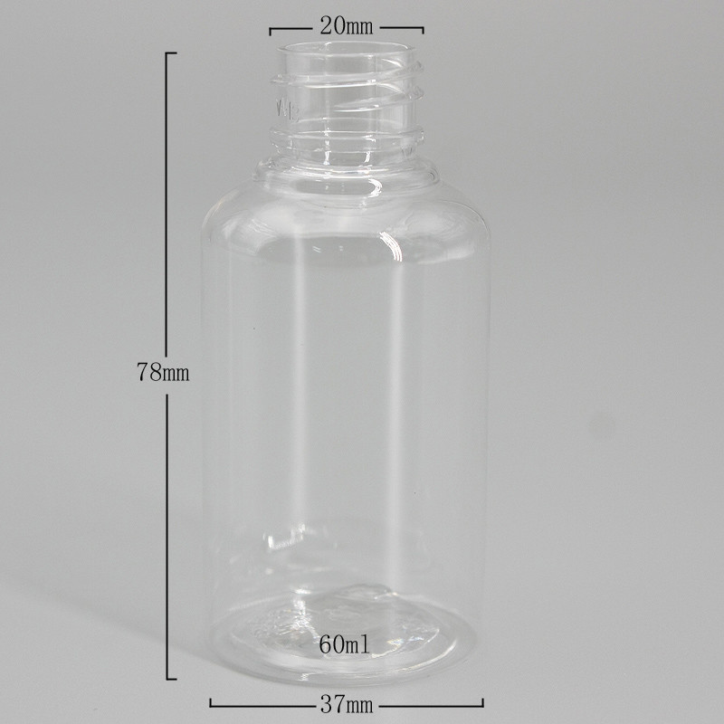 Clear Round Travel Set 2oz Lotion Spray Plastic Bottle
