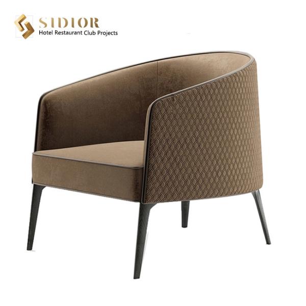 Buy cheap PU Leather Modern Leisure Chair Lounge 83cm Height Brown Color from wholesalers