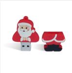 New promotional customed logo christmas santa clause soft pvc usb flash drive