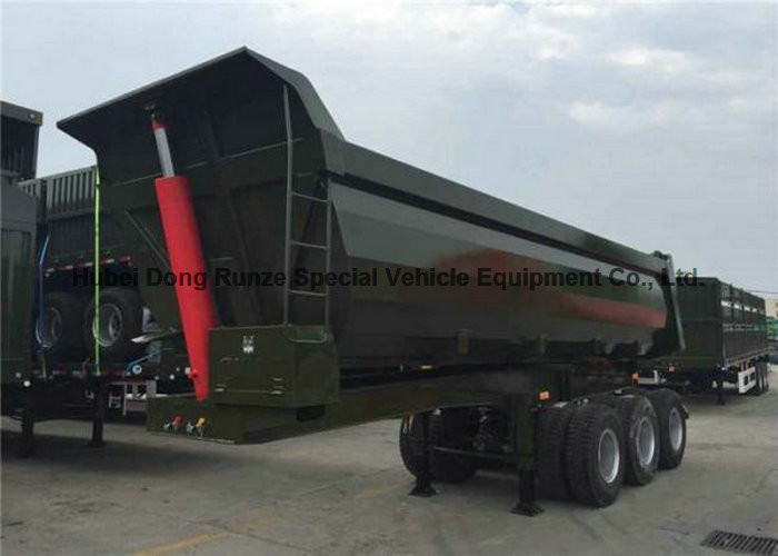 Heavy Duty U Shape End Tipping Rear Dump Semi Trailer For Truck 35 - 45 Ton