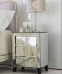 Cant Three Drawers Mirror Night Stand Cabinet Table for Bedroom Furniture