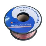 Clear Transparent Red Black BC 2x1.0 Speaker Cable For End Audio Systems