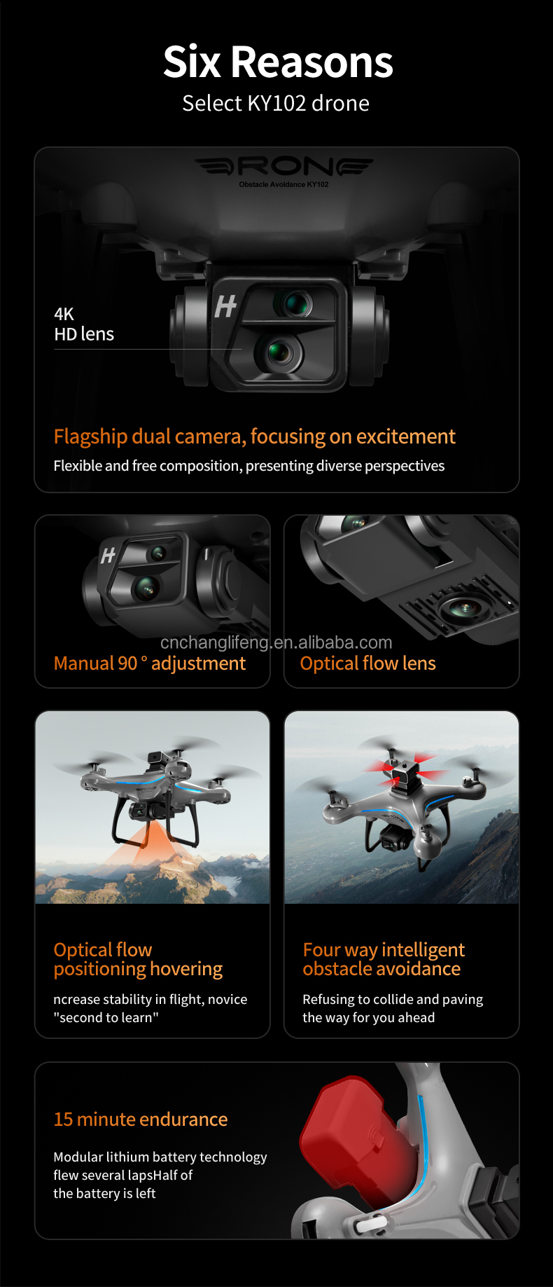 Prosumer Drones Made Easy Ky102 with 4k HD Dual Cameras Four-way Obstacle Avoidance and Intelligent Fixed Height Hovering