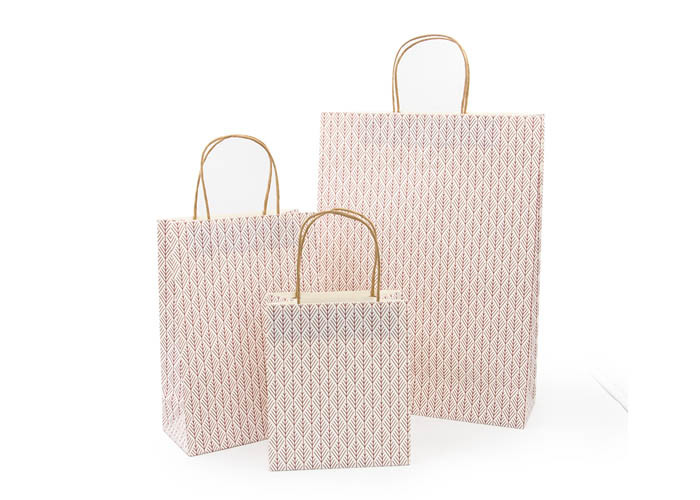 Luxury Die - Cut Silver Christmas Gift Bags With Twisted Handles OEM Service