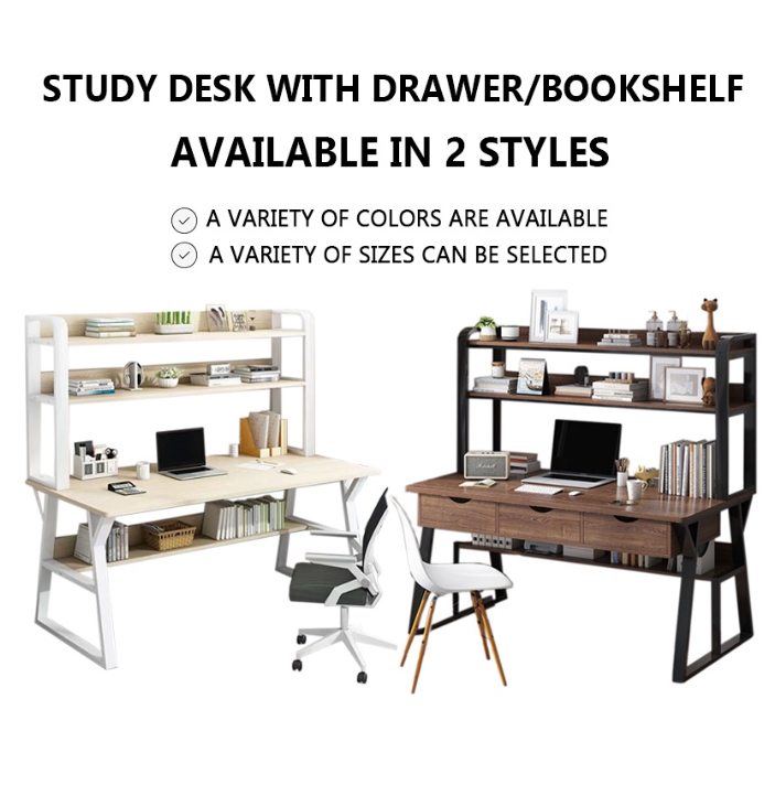 Mail Packing N Computer Desk Bookshelf Study Table Modern Office Workstation Furniture