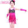 Buy cheap Colorful Latino Dance Wear Black Cerise Waistband 3 Tiers Dance Fringe Skirt from wholesalers