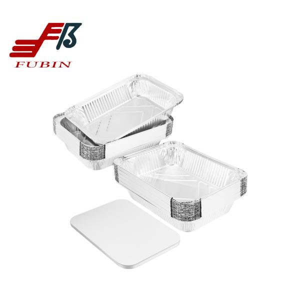 Buy cheap FDA Aluminium Foil Container Carryout Lunch Box Tray With Cardboard Lid from wholesalers