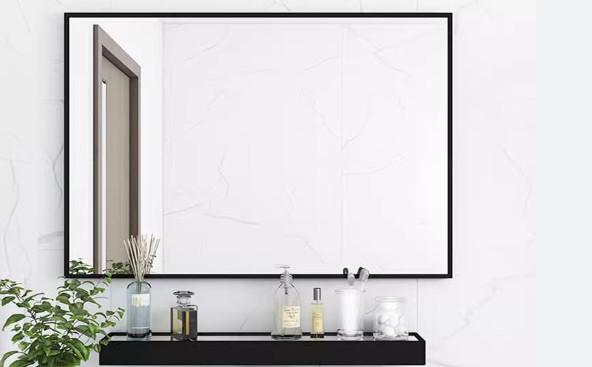 Long Service Life Modern Decorative Wall Mirror Glass with Beveled Edge and Silver Finish