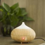 Ultrasonic electric portable aromatherapy essential oil diffuser wood with 7LED