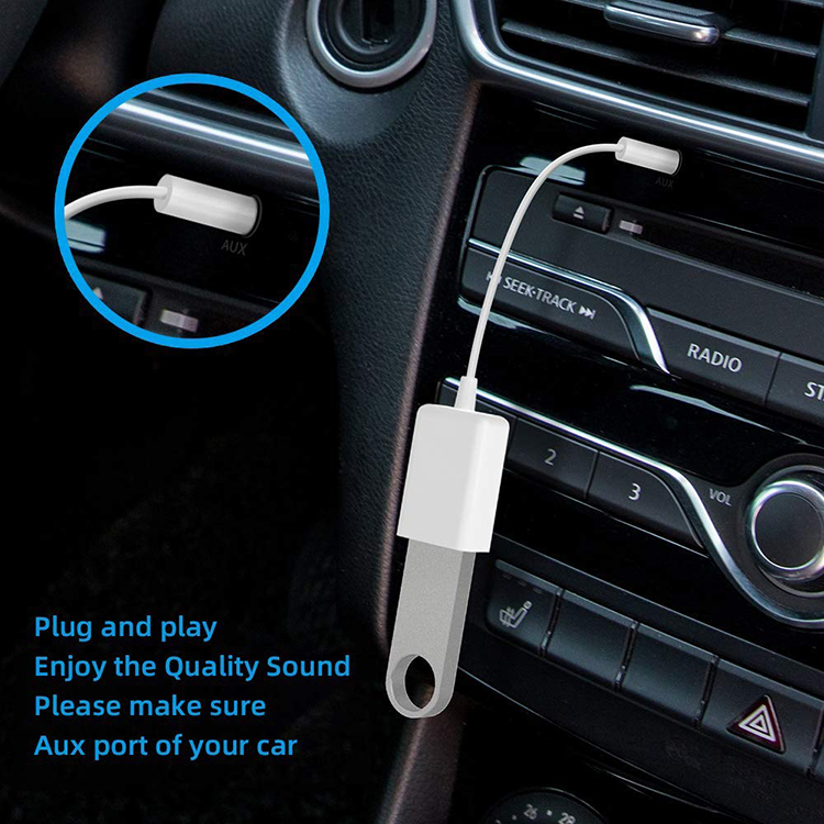 Short USB 2.0 Female to 3.5mm Plug Jack 3 Poles AUX Converter Adapter Cable for Car