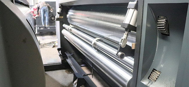 Double Color Carton Box Flexo Printer With Die Cutter For Corrugated Board