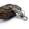 Buy cheap Fashion 925 Silver Plated Men's Stainless Steel Rope Chain Dragon Pendant Necklace(SP164) from wholesalers